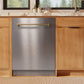 ZLINE Autograph Edition 24 in. Monument Series 3rd Rack Dishwasher with Auto Door Open Drying, 44dBa, Satin Stainless Steel Panel with Champagne Bronze Handle (DWMTZ-SN-24-CB)