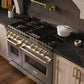 ZLINE Autograph Edition 48 in. 6.7 cu. ft. Classic Dual Fuel Range with 8 Burner DuoPro™ Cooktop and Dual Ovens in Stainless Steel and Champagne Bronze Accents, Open Box-Great Condition