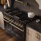 ZLINE Autograph Edition 48 in. 6.7 cu. ft. Classic Gas Range with 8 Burner DuoPro™ Cooktop and Dual Ovens in Black Stainless Steel and Champagne Bronze Accents, Open Box-Great Condition