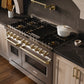 ZLINE Autograph Edition 48 in. 6.7 cu. ft. Classic Gas Range with 8 Burner DuoPro™ Cooktop and Dual Ovens in Satin Stainless Steel and Champagne Bronze Accents, Open Box-Great Condition