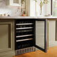 ZLINE Autograph Edition 24 in. Monument Dual Zone 44 Bottle Wine Cooler in Stainless Steel with Champagne Bronze Accents (RWVZ-UD-24-CB)
