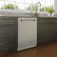 ZLINE Autograph Edition 24 in. Monument Series 3rd Rack Dishwasher with Auto Door Open Drying, 44dBa, Stainless Steel Panel with Champagne Bronze Handle (DWMTZ-304-24-CB)