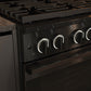 ZLINE 36 in. 5.2 cu. ft. Marino Gas Range with 6 Burner Cooktop and Convection Gas Oven in Black Stainless Steel (MGRB-36)