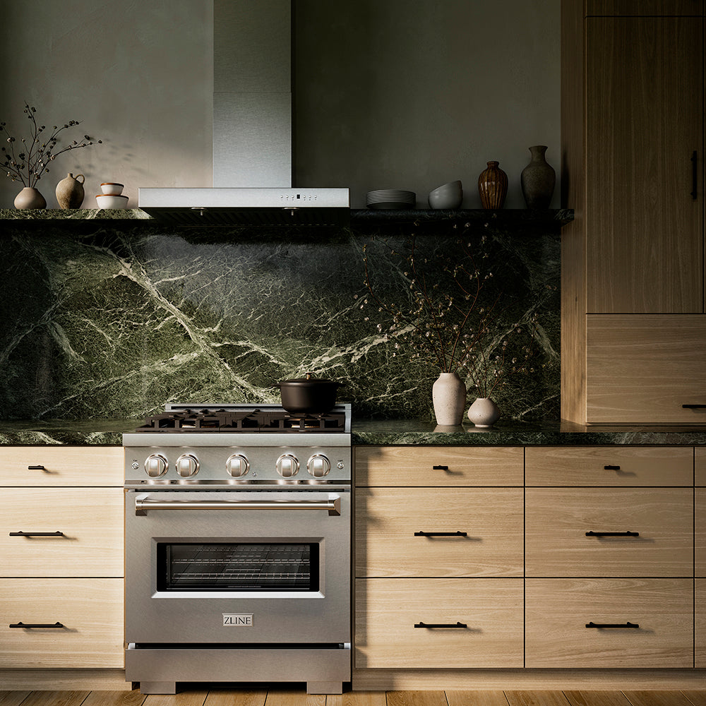 ZLINE 30 in. 4.2 cu. ft. Classic Dual Fuel Range with 4 Burner DuoPro™ Cooktop and Electric Convection Oven in Satin Stainless Steel, Open Box-Great Condition