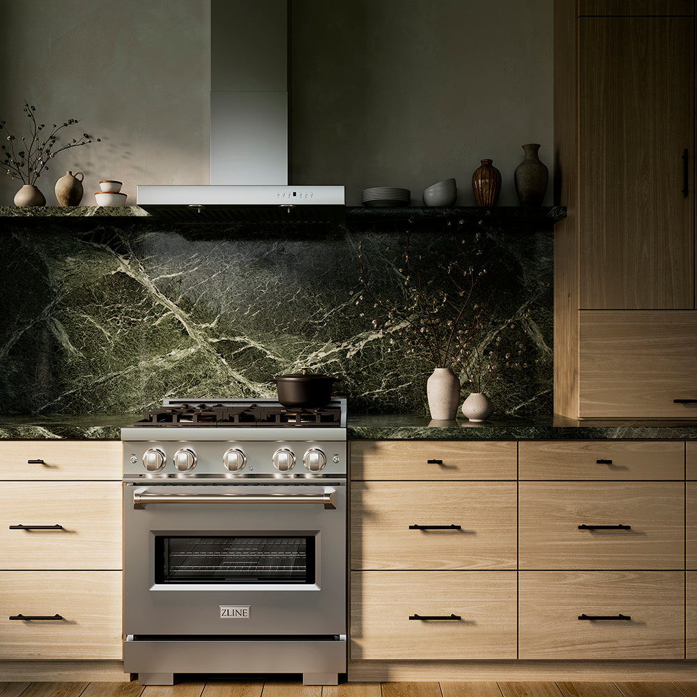 ZLINE 30 in. 4.2 cu. ft. Classic Gas Range with 4 Burner DuoPro™ Cooktop and Convection Gas Oven in Stainless Steel, Open Box-Great Condition