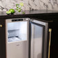 ZLINE Autograph Edition 15 in. Touchstone Nugget Ice Maker with Drain Pump and Panel-Ready Door with Polished Gold Handle (INGDPZ-15-G)