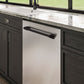 ZLINE Autograph Edition 24 in. Monument Series 3rd Rack Dishwasher with Auto Door Open Drying, 44dBa, Stainless Steel Panel with Matte Black Handle (DWMTZ-304-24-MB)