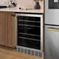 ZLINE Autograph Edition 24 in. Monument Dual Zone 44 Bottle Wine Cooler in Stainless Steel with Champagne Bronze Accents (RWVZ-UD-24-CB)