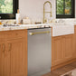 ZLINE Autograph Edition 24 in. Monument Series 3rd Rack Dishwasher with Auto Door Open Drying, 44dBa, Stainless Steel Panel with Champagne Bronze Handle (DWMTZ-304-24-CB)