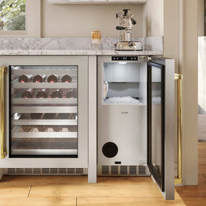 ZLINE Autograph Edition 15 in. Touchstone Nugget Ice Maker with Drain Pump and Solid Stainless Steel Door with Polished Gold Handle (INGDZ-ST-15-G)