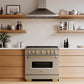 ZLINE Autograph Edition 36 in. 5.2 cu. ft. Classic Gas Range with 6 Burner DuoPro™ Cooktop and Convection Gas Oven in Stainless Steel and Champagne Bronze Accents, Open Box-Great Condition