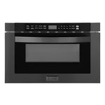 ZLINE 24 in. 1.2 cu. ft. Built-in Microwave Drawer in Black Stainless Steel, Open Box-Good Condition