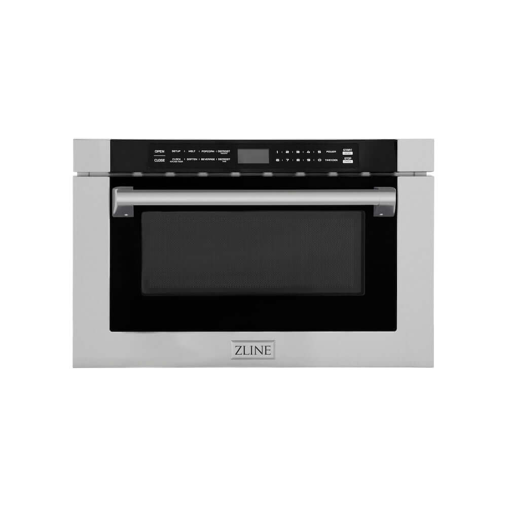 ZLINE 24 in. 1.2 cu. ft. Built-in Microwave Drawer with a Traditional Handle in Stainless Steel, Open Box-Excellent Condition main image.