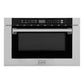 ZLINE 24 in. 1.2 cu. ft. Built-in Microwave Drawer with a Traditional Handle in Stainless Steel, Open Box-Excellent Condition