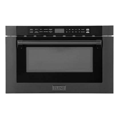 ZLINE 24 in. 1.2 cu. ft. Built-in Microwave Drawer with a Traditional Handle in Black Stainless Steel, Open Box-Excellent Condition main image.