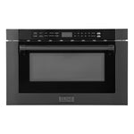 ZLINE 24 in. 1.2 cu. ft. Built-in Microwave Drawer with a Traditional Handle in Black Stainless Steel (MWD-1-BS-H)