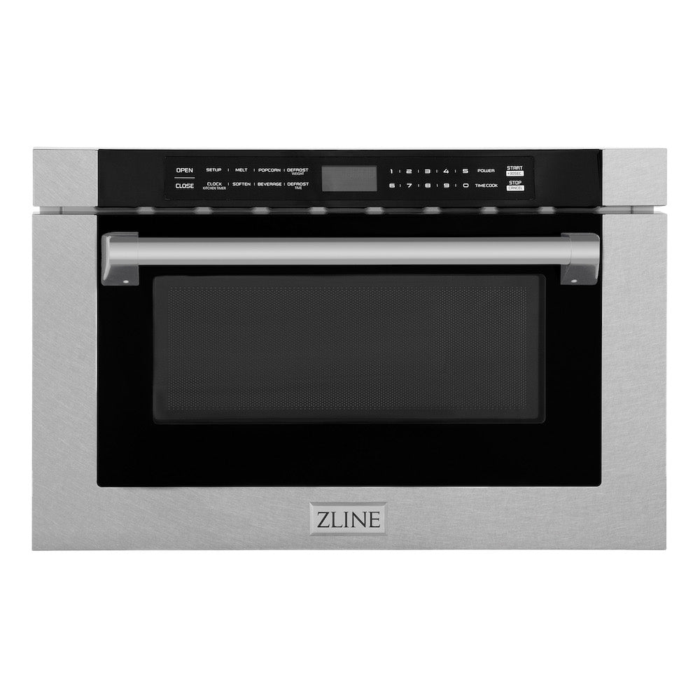 ZLINE 24 in. 1.2 cu. ft. Built-in Microwave Drawer with a Traditional Handle in Fingerprint Resistant Stainless Steel (MWD-1-SS-H)