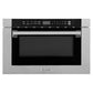 ZLINE 24 in. 1.2 cu. ft. Built-in Microwave Drawer with a Traditional Handle in Satin Stainless Steel, Open Box-Excellent Condition