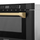 ZLINE Autograph Edition 24 in. 1.2 cu. ft. Built-in Microwave Drawer in Black Stainless Steel and Champagne Bronze Accents (MWDZ-1-BS-H-CB)