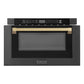 ZLINE Autograph Edition 24 in. 1.2 cu. ft. Built-in Microwave Drawer in Black Stainless Steel and Champagne Bronze Accents (MWDZ-1-BS-H-CB)