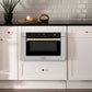 ZLINE Autograph Edition 24 in. 1.2 cu. ft. Built-in Microwave Drawer with a Traditional Handle in Stainless Steel and Polished Gold Accents (MWDZ-1-H-G)