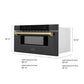 ZLINE Autograph Edition 30 in. 1.2 cu. ft. Built-in Microwave Drawer in Black Stainless Steel and Champagne Bronze Accents (MWDZ-30-BS-CB)
