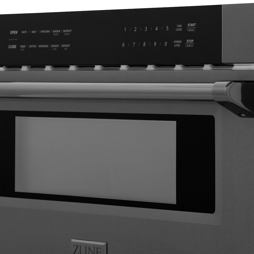 ZLINE 30 in. 1.2 cu. ft. Built-in Microwave Drawer in Black Stainless Steel, Open Box-Excellent Condition