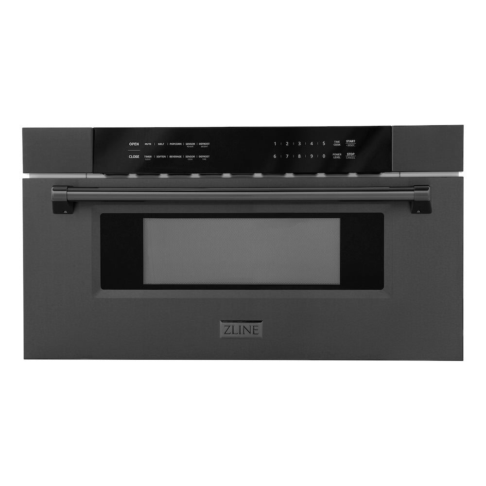 ZLINE 30 in. 1.2 cu. ft. Built-in Microwave Drawer in Black Stainless Steel, Open Box-Excellent Condition main image.