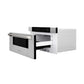 ZLINE Autograph Edition 30 in. 1.2 cu. ft. Built-in Microwave Drawer in Stainless Steel and Polished Nickel Helix Handle (MWDZ-30-KPN) side.