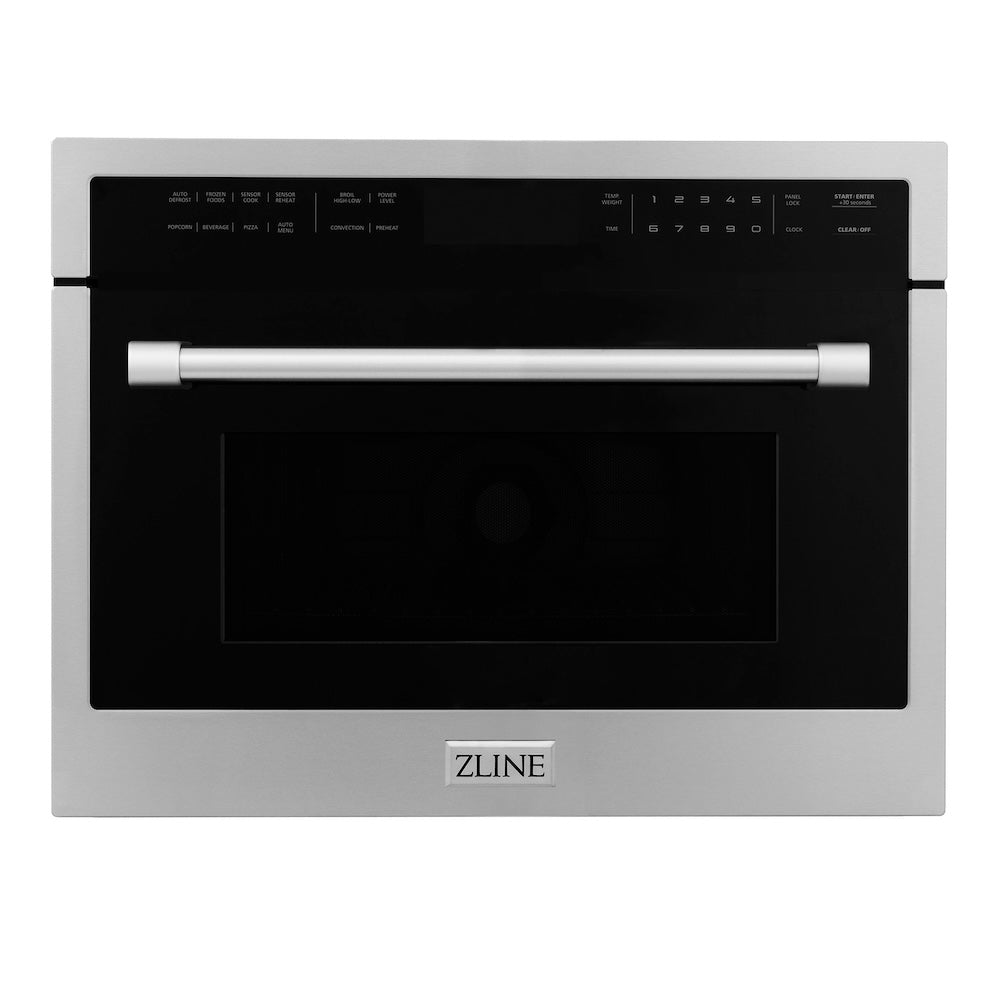 ZLINE 24 in. 1.6 cu ft. Built-in Convection Microwave Oven in Stainless Steel with Speed and Sensor Cooking, Open Box-Good Condition