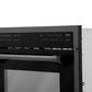 ZLINE 24 in. Black Stainless Steel Built-in Convection Microwave Oven with Speed and Sensor Cooking (MWO-24-BS) digital control panel and handle.