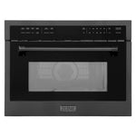 ZLINE 24 in. Black Stainless Steel Built-in Convection Microwave Oven with Speed and Sensor Cooking (MWO-24-BS) main image.