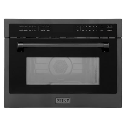 ZLINE 24 in. Black Stainless Steel Built-in Convection Microwave Oven with Speed and Sensor Cooking (MWO-24-BS) main image.
