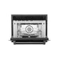 ZLINE 24 in. Black Stainless Steel Built-in Convection Microwave Oven with Speed and Sensor Cooking (MWO-24-BS) front, open.