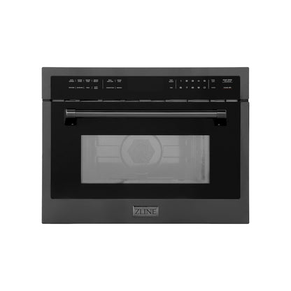 ZLINE 24 in. 1.6 cu ft. Built-in Convection Microwave Oven in Black Stainless Steel with Speed and Sensor Cooking, Open Box-Excellent Condition main image.