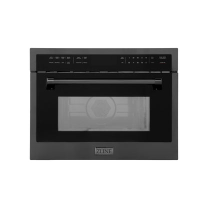 ZLINE 24 in. 1.6 cu ft. Built-in Convection Microwave Oven in Black Stainless Steel with Speed and Sensor Cooking, Open Box-Good Condition