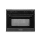 ZLINE 24 in. Black Stainless Steel Built-in Convection Microwave Oven with Speed and Sensor Cooking (MWO-24-BS) front, closed.