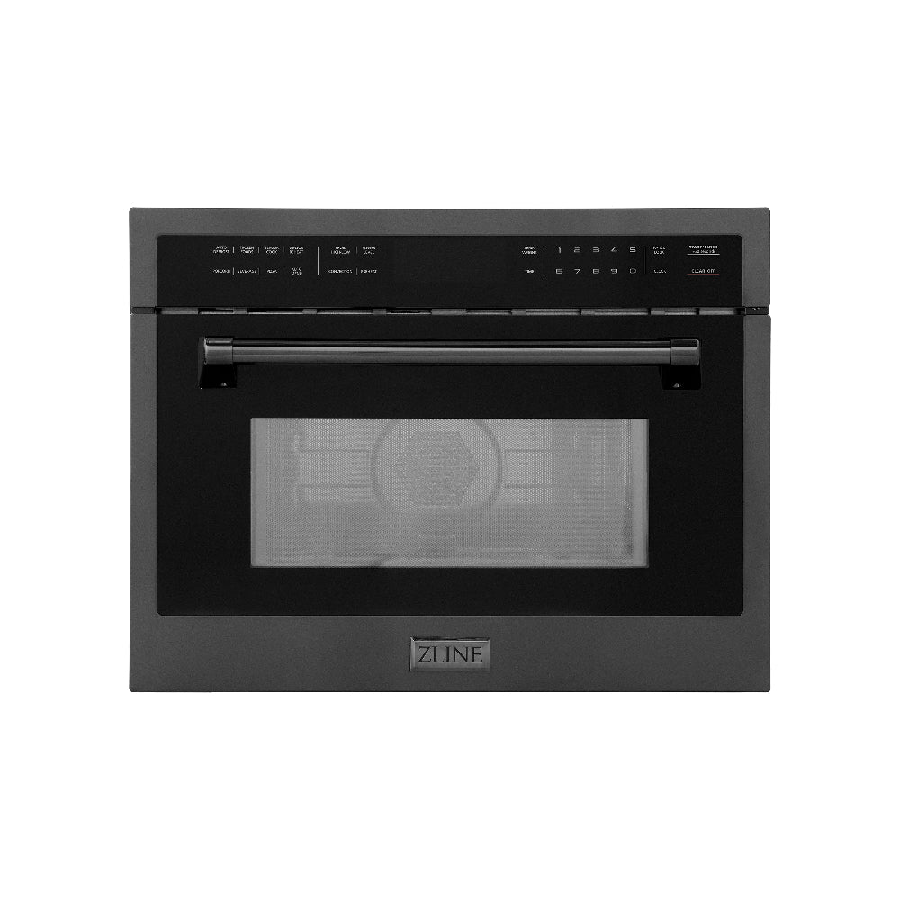 ZLINE 24 in. Black Stainless Steel Built-in Convection Microwave Oven with Speed and Sensor Cooking (MWO-24-BS)