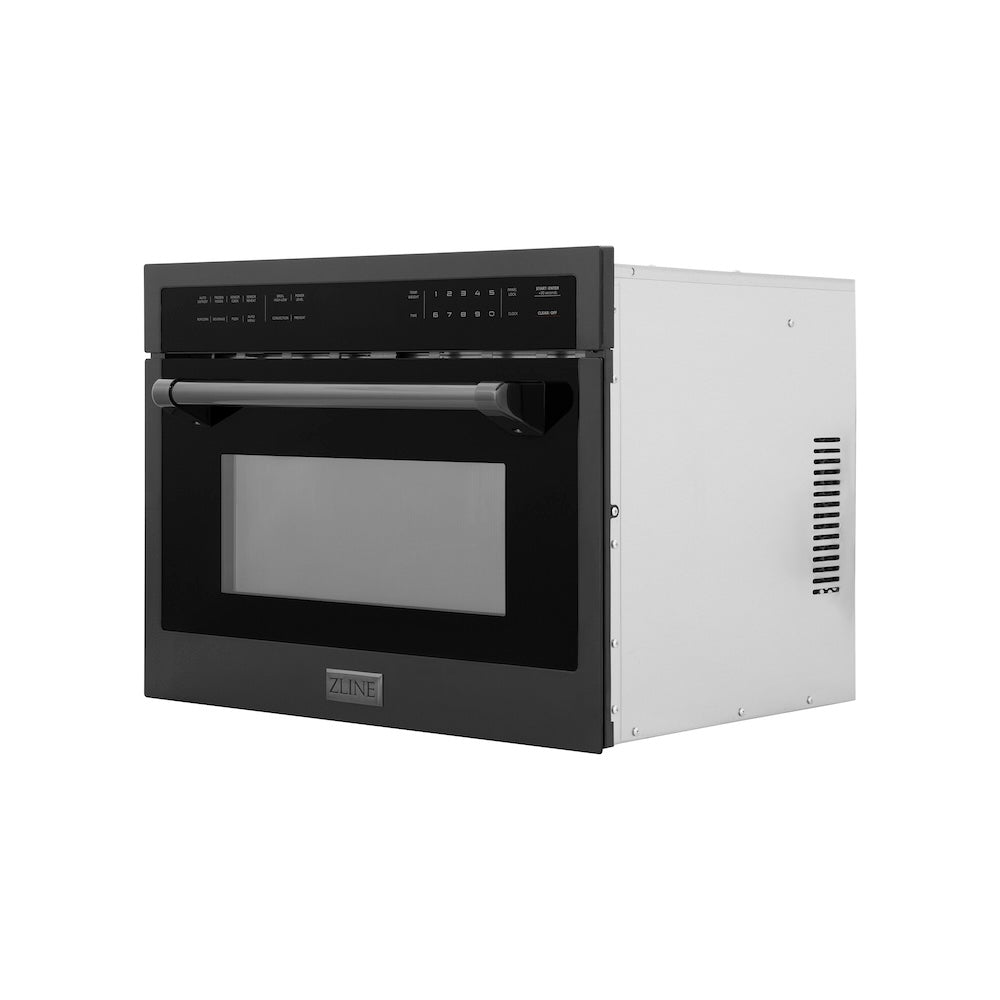 ZLINE 24 in. Black Stainless Steel Built-in Convection Microwave Oven with Speed and Sensor Cooking (MWO-24-BS)