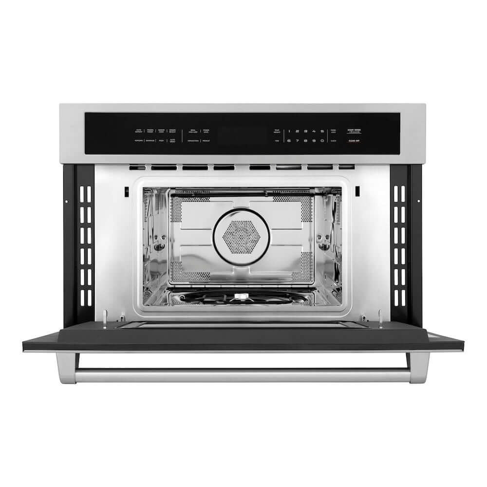 ZLINE 30 in. 1.6 cu ft. Built-in Convection Microwave Oven in Stainless Steel with Speed and Sensor Cooking, Open Box-Excellent Condition