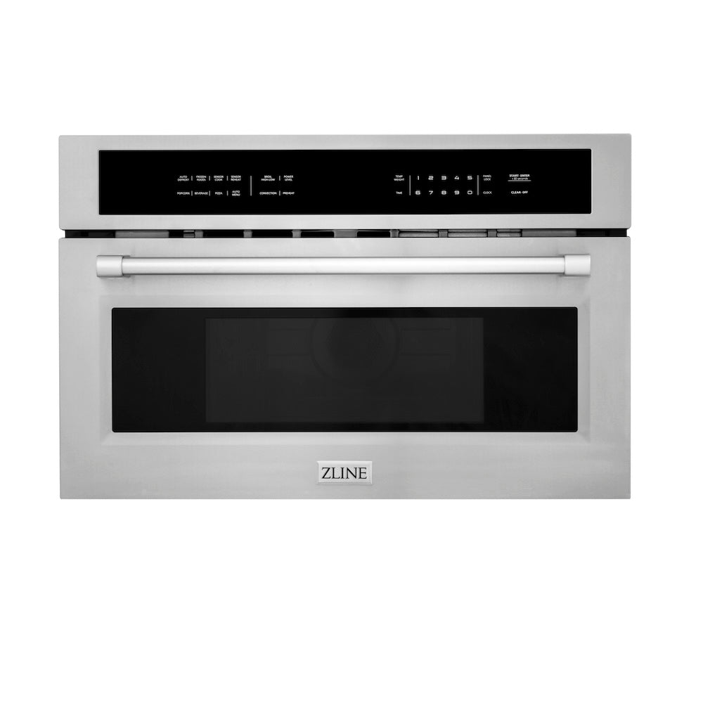 ZLINE Kitchen Package with Refrigeration, 30 in. Stainless Steel Rangetop, 30 in. Single Wall Oven, 30 in. Microwave Oven (4KPR-RT30-MWAWS)