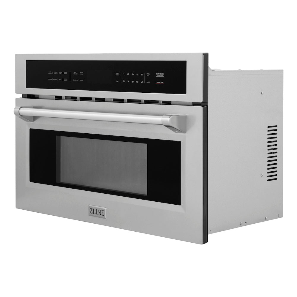 ZLINE 30 in. 1.6 cu ft. Built-in Convection Microwave Oven in Stainless Steel with Speed and Sensor Cooking, Open Box-Good Condition