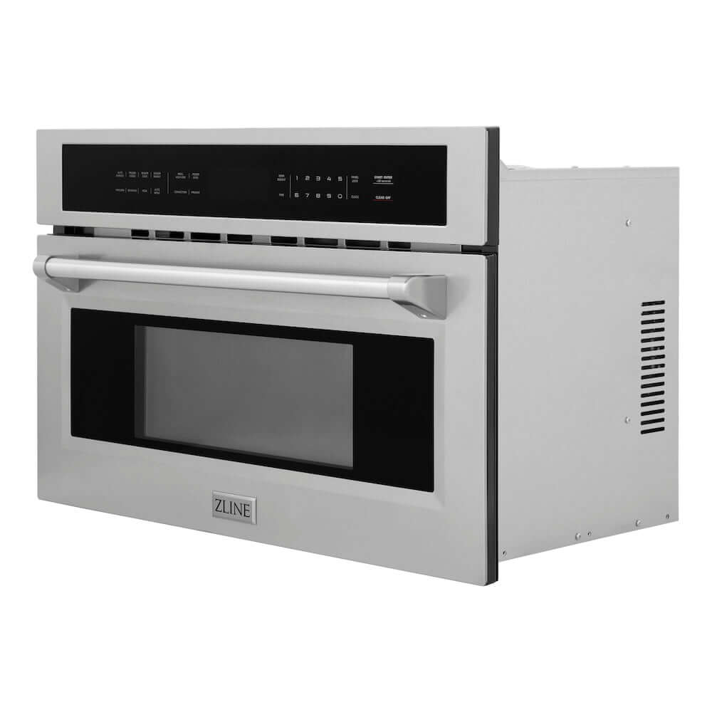 ZLINE 30 in. 1.6 cu ft. Built-in Convection Microwave Oven in Stainless Steel with Speed and Sensor Cooking, Open Box-Excellent Condition