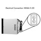 ZLINE Autograph Edition 24 in. 1.6 cu ft. Built-in Convection Microwave Oven in Black Stainless Steel and Champagne Bronze Helix Handle (MWOZ-24-BS-KCB) diagram showing an electrical connection to a NEMA 5-20 outlet.