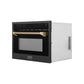 ZLINE Autograph Edition 24 in. 1.6 cu ft. Built-in Convection Microwave Oven in Black Stainless Steel and Champagne Bronze Helix Handle (MWOZ-24-BS-KCB) side.