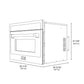 ZLINE Autograph Edition 24 in. 1.6 cu ft. Built-in Convection Microwave Oven in Stainless Steel with Matte Black Accents (MWOZ-24-MB) dimensional diagram.