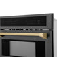 ZLINE Autograph Edition 30 in. 1.6 cu ft. Built-in Convection Microwave Oven in Black Stainless Steel with Champagne Bronze Accents (MWOZ-30-BS-CB) handle and controls