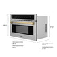 ZLINE Autograph Edition 30 in. 1.6 cu. ft. Built-in Convection Microwave Oven in Stainless Steel and Champagne Bronze Accents (MWOZ-30-CB) dimensional diagram.