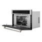 ZLINE Autograph Edition 30 in. 1.6 cu ft. Built-in Convection Microwave Oven in Stainless Steel and Polished Nickel Helix Handle (MWOZ-30-KPN)