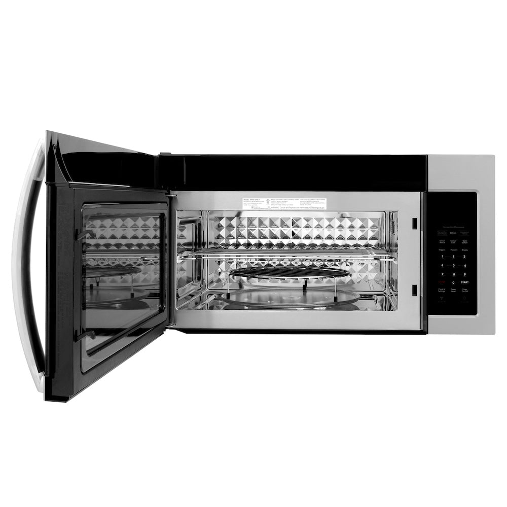 ZLINE 30 in. 1.5 cu. ft. Over-The-Range Convection Microwave Oven in Stainless Steel with Modern Handle and Sensor Cooking, Open Box-Good Condition